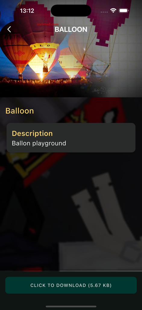 HD Melmods Sandbox Mod - Melon Sandbox balloon mod download page