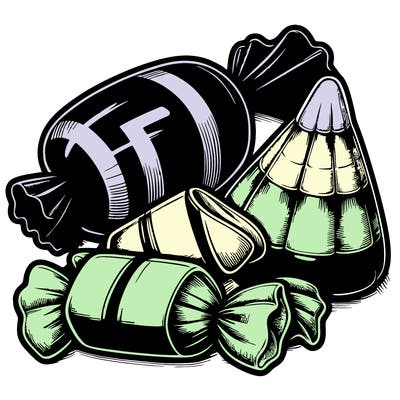 realistic halloween candy and candy corn