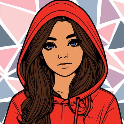 realistic girl with a hoodie