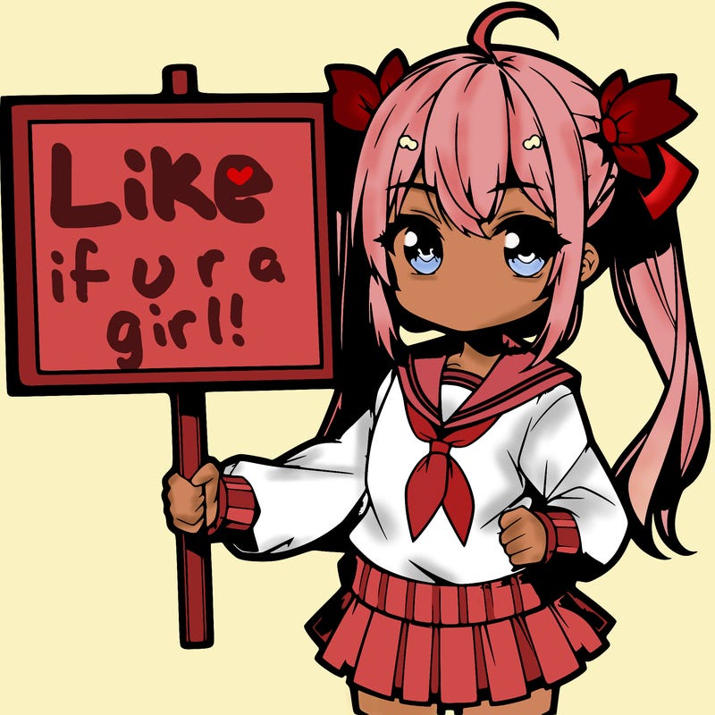 anime girl holding a sign