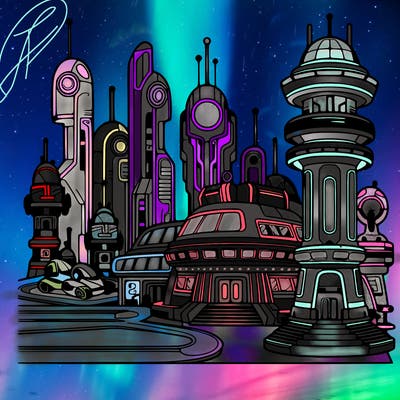 futuristic theme park