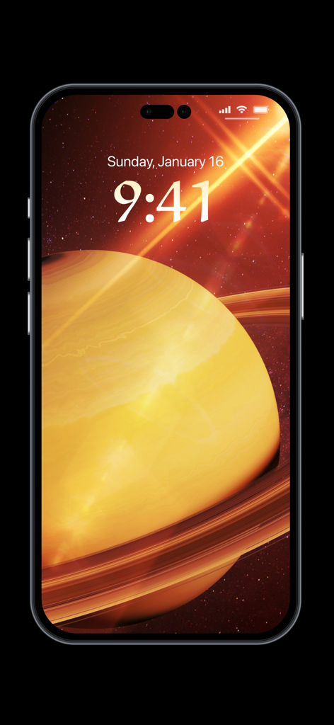 Depth Wallpaper & Live Effect - iPhone lock screen with a 3D depth effect wallpaper of Saturn