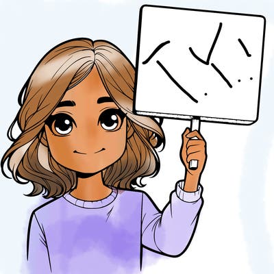 realistic girl holding up a sign