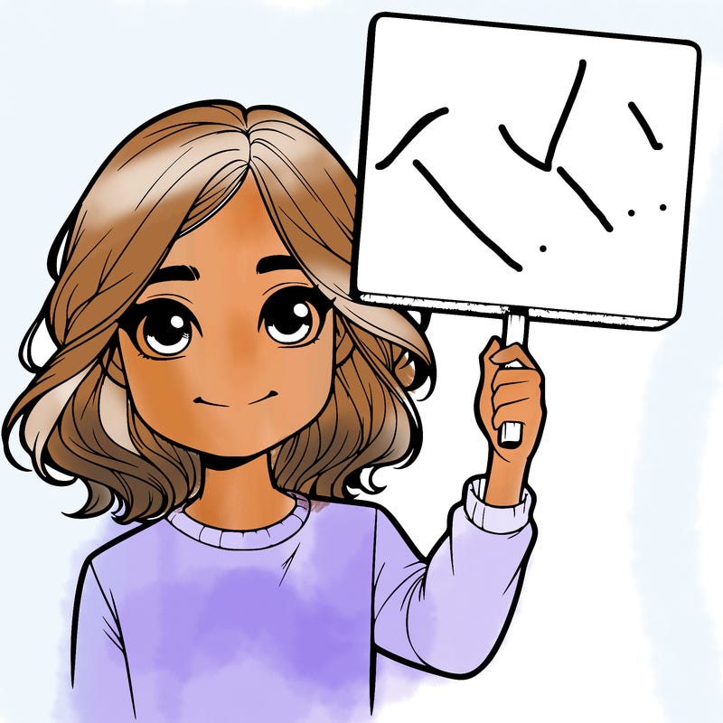 realistic girl holding up a sign