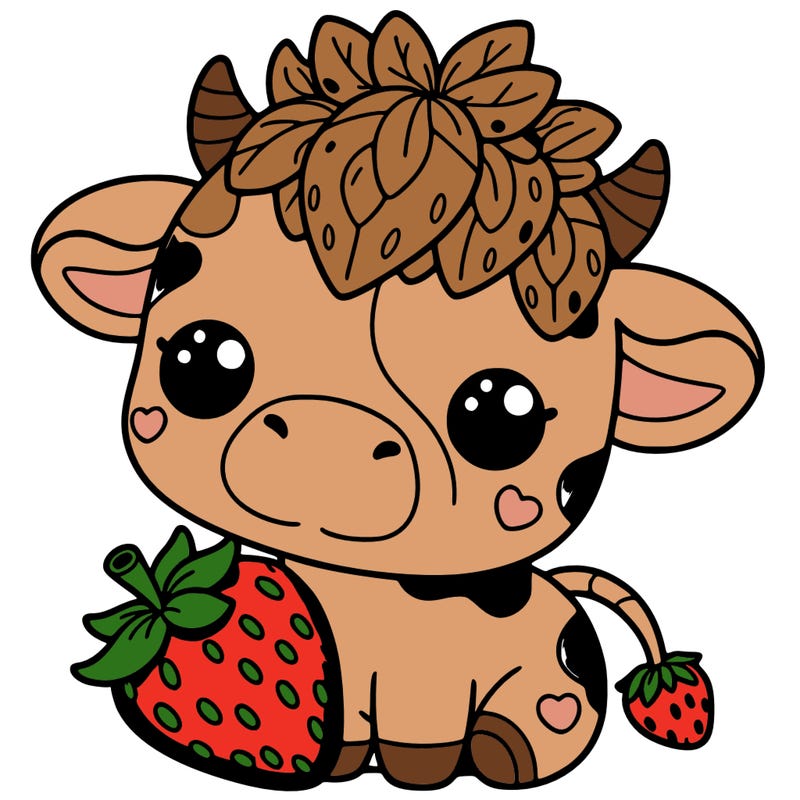 cute strawberry cow