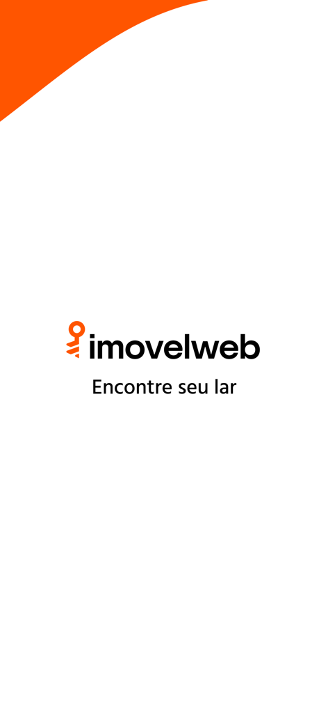 Imovelweb Immobilien-App-Logo und Slogan auf weißem Hintergrund