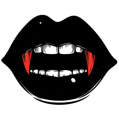 lips with vampire teeth