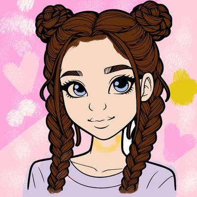 realistic girl with braids