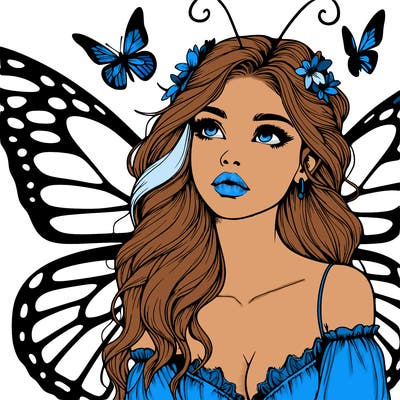 butterfly fairy realistic girl