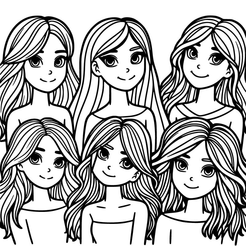 group of girls with hair
