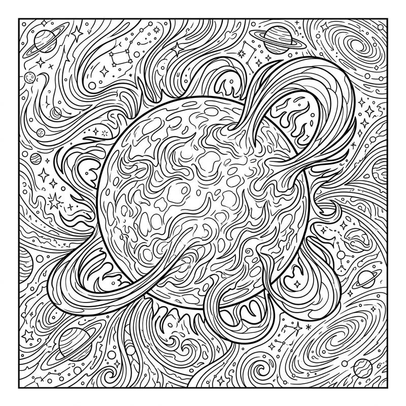 Dive into the celestial spectacle of solar flares with this captivating coloring page. Featuring dynamic eruptions and a cosmic backdrop, it offers an exciting artistic journey for all ages.