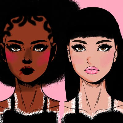 bald realistic woman