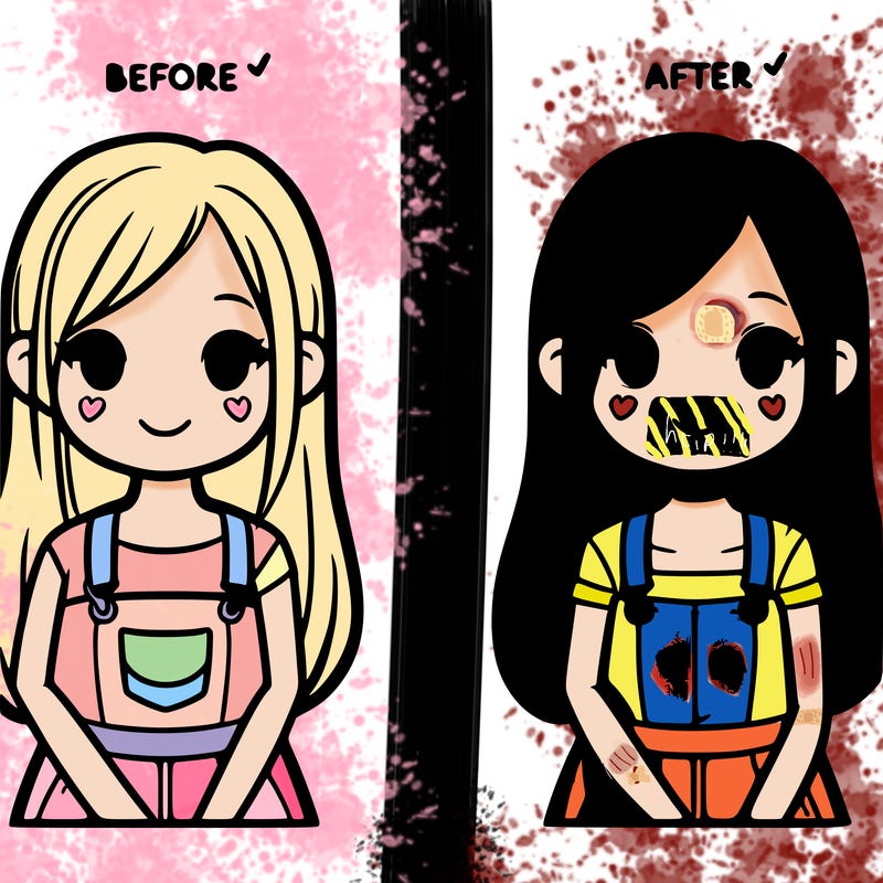 the before and after of a girl