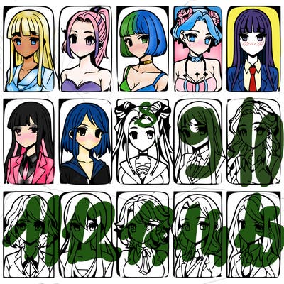 girls that look diffrent anime