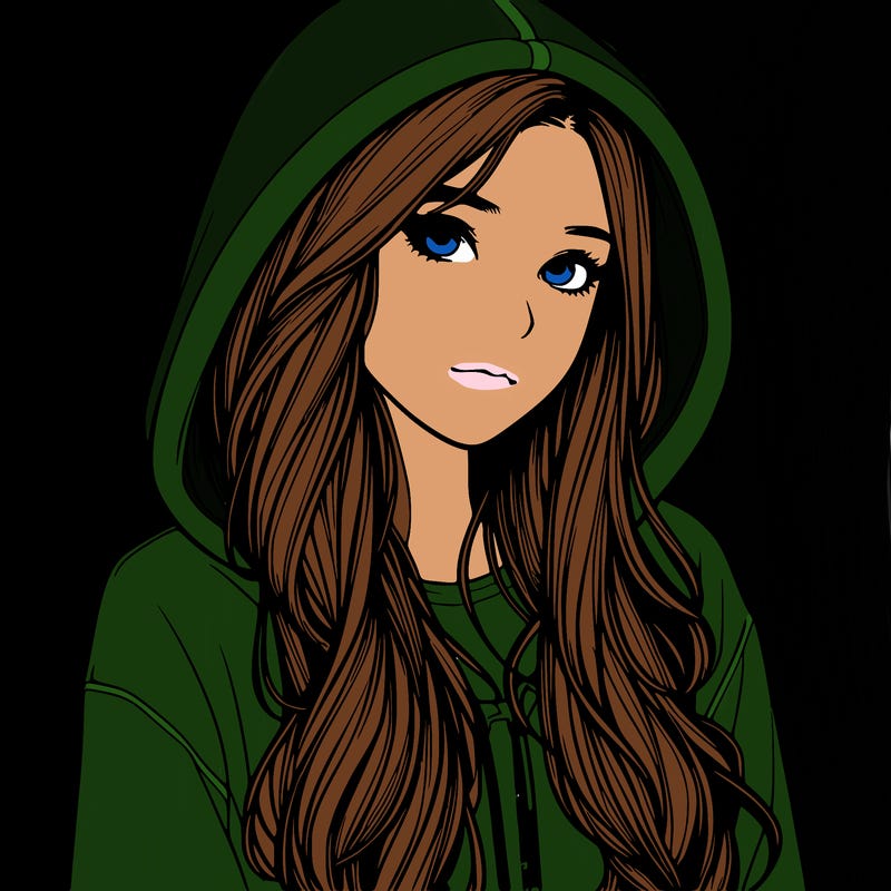 realistic girl with hoodie