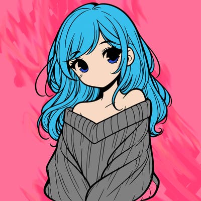 shy pretty girl wearing a sweater that is falling off one shoulder portrait