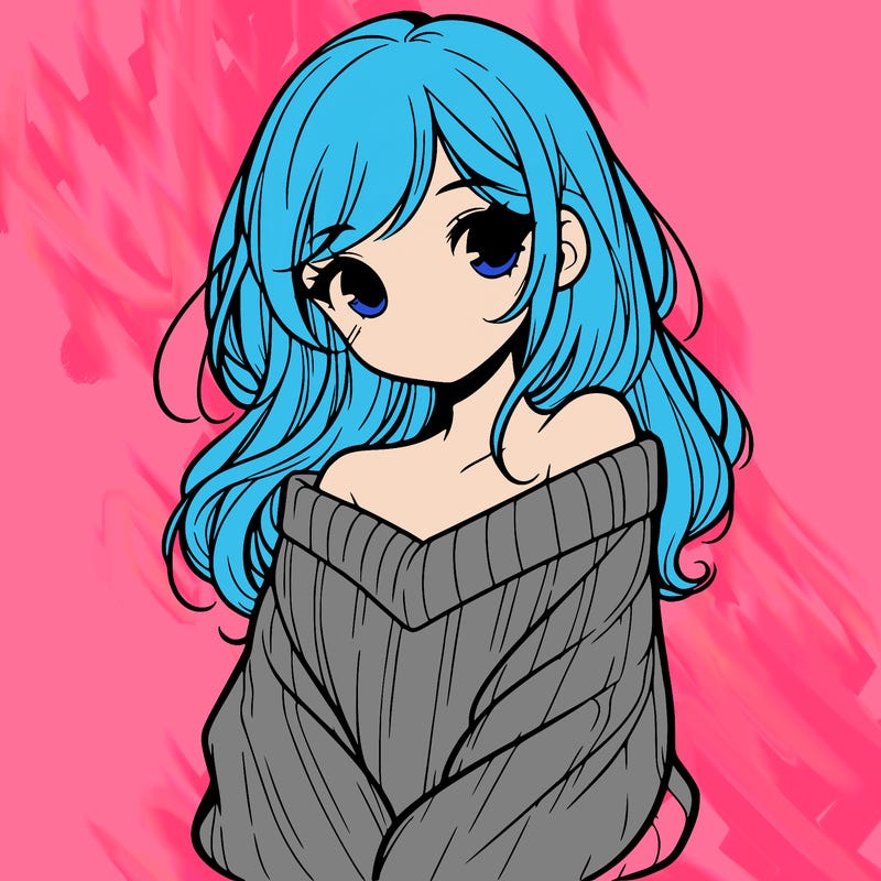 shy pretty girl wearing a sweater that is falling off one shoulder portrait