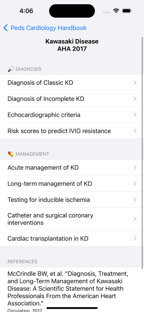 Peds Cardiology Handbook - Medical App | MWM