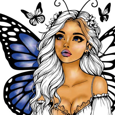 butterfly fairy realistic girl