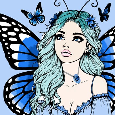 butterfly fairy realistic girl
