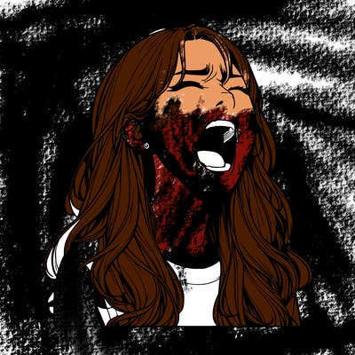 screaming realistic, girl