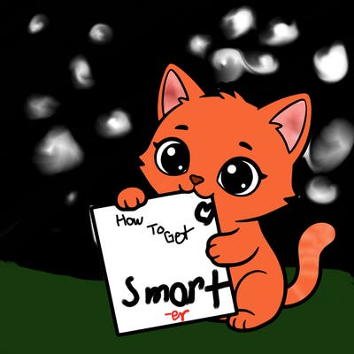 a small cat with a blank sheet of paper in its hand. the cat is sooooooo cute!