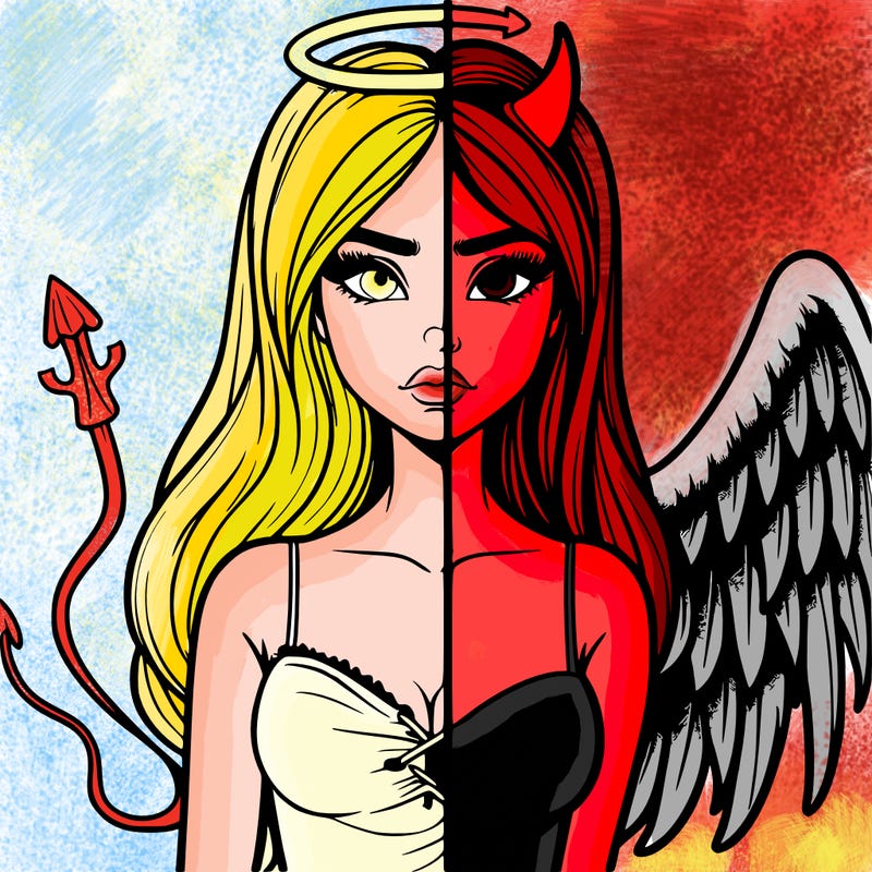 devil vs angel realistic girl