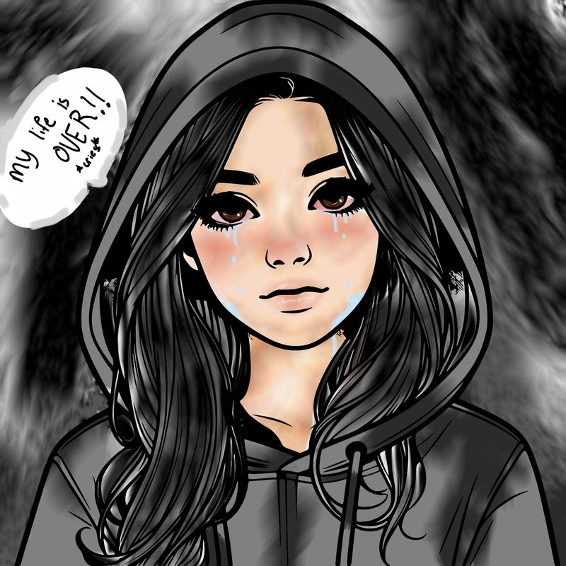 realistic girl with a hoodie