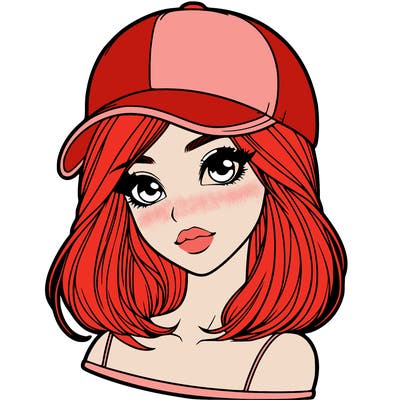 semi realism beautiful girl wearing cap