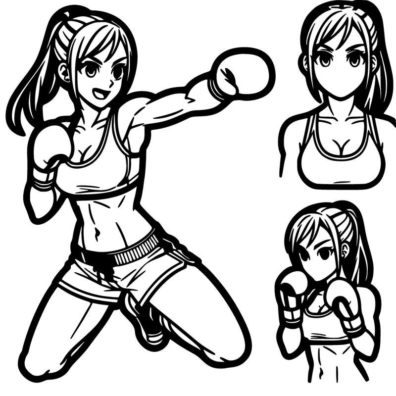 female kickboxer