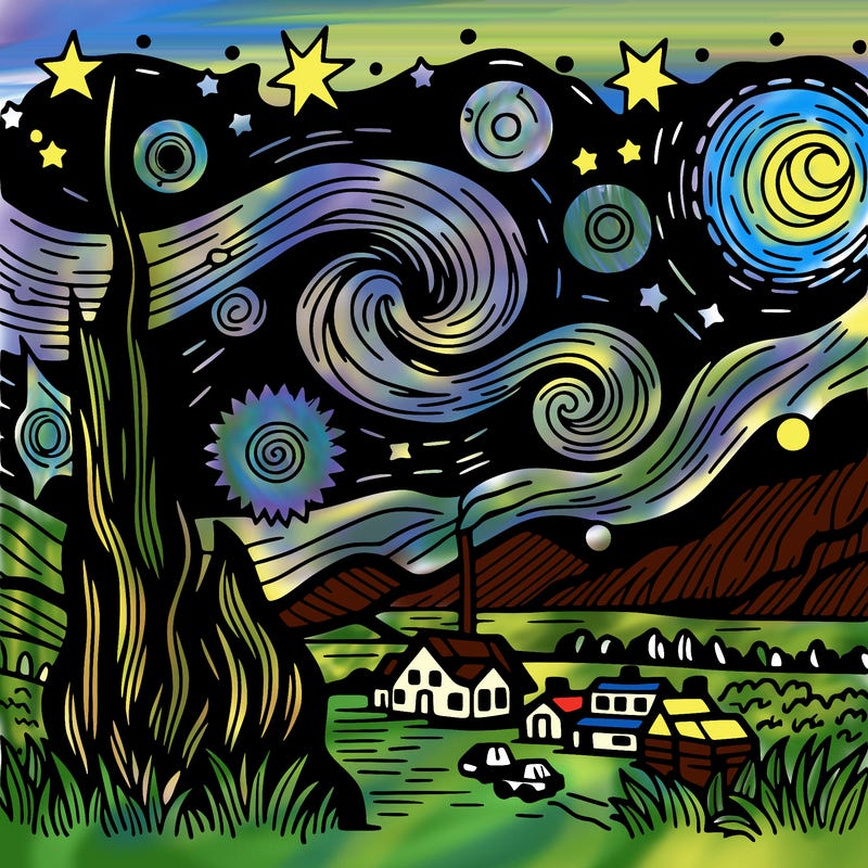 starry night van gogh realistic