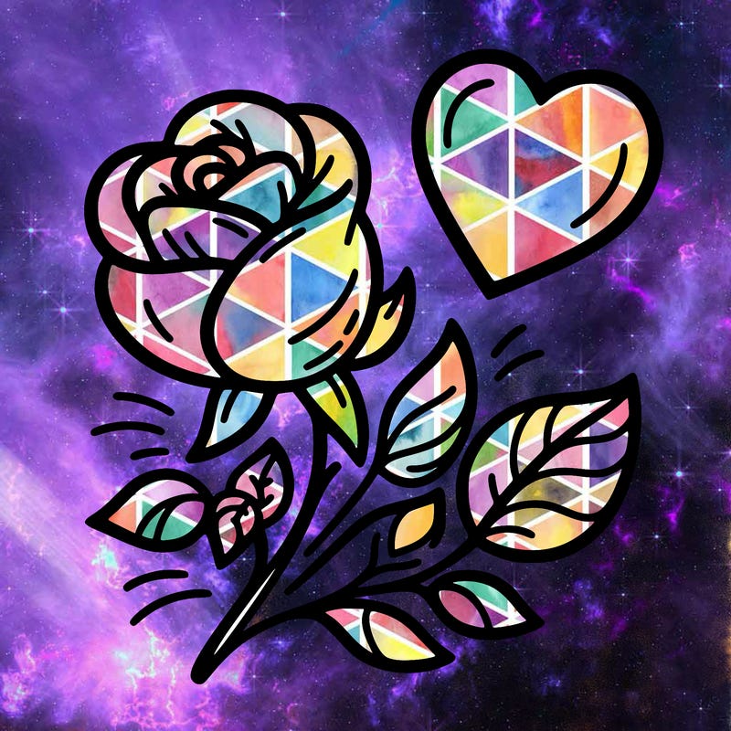 rose and heart