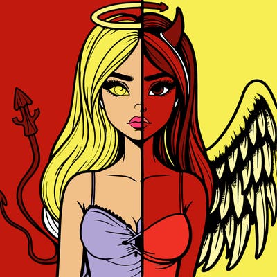 devil vs angel realistic girl