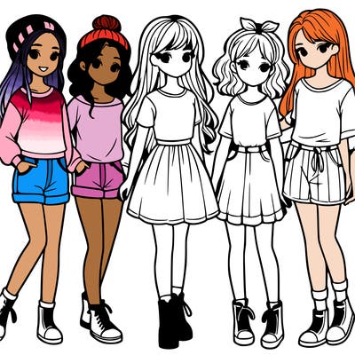 a group of five girls