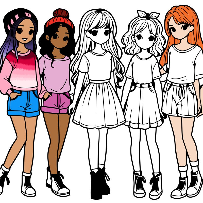 a group of five girls