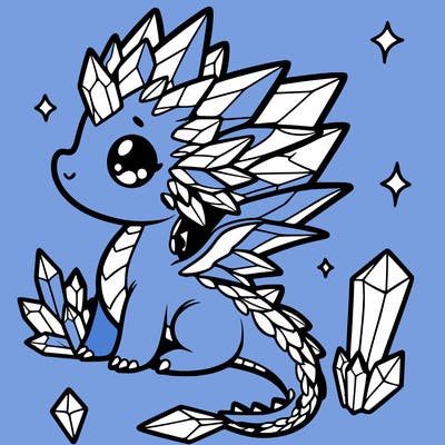 little cute crystal dragon