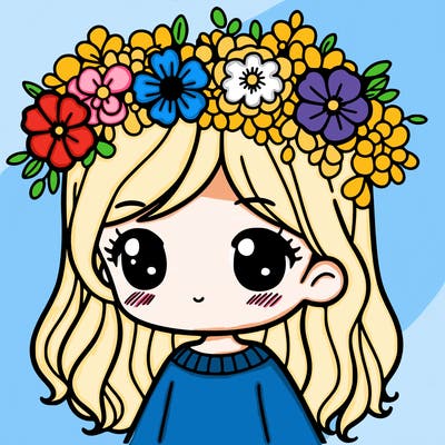 girl with flowers crown