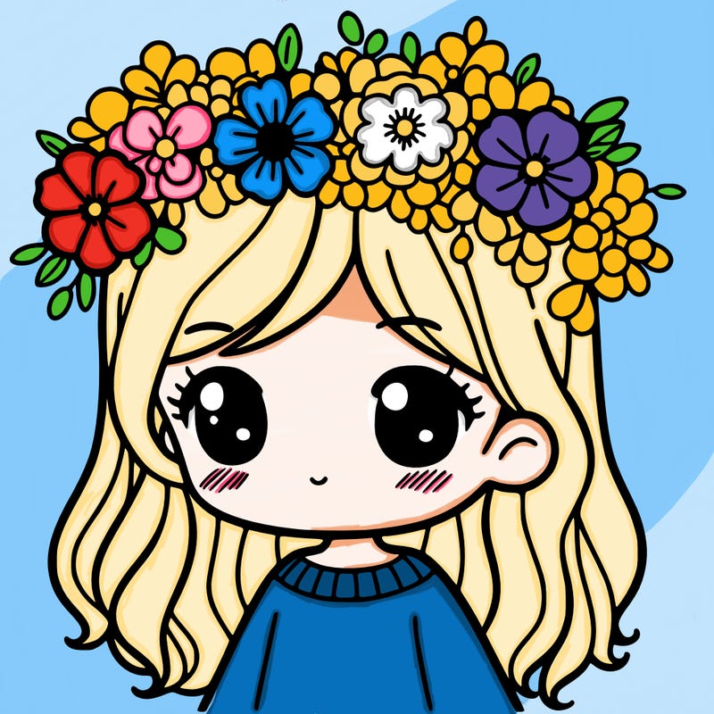 girl with flowers crown