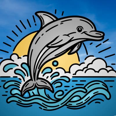 dolphin out line