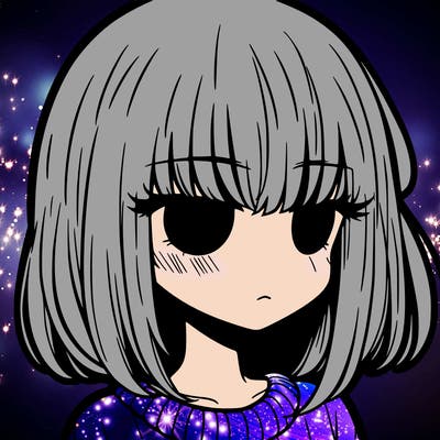 manga girl with bangs covering her left eye