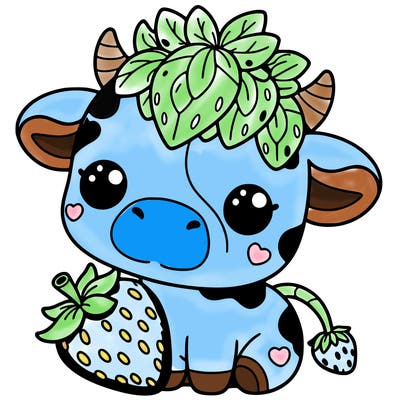 cute strawberry cow