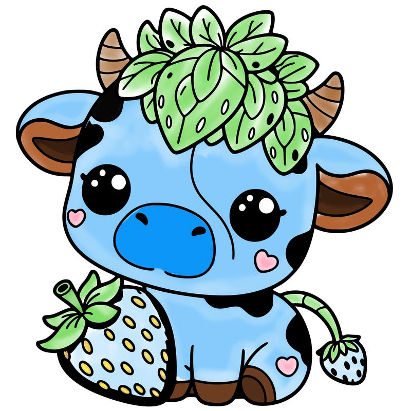 cute strawberry cow