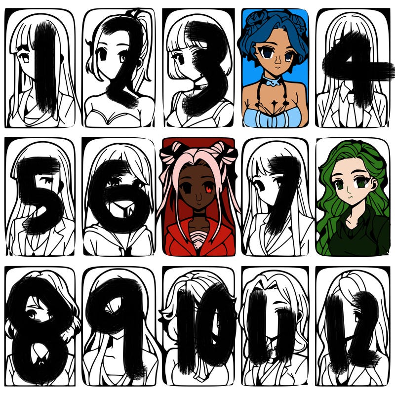 girls that look diffrent anime