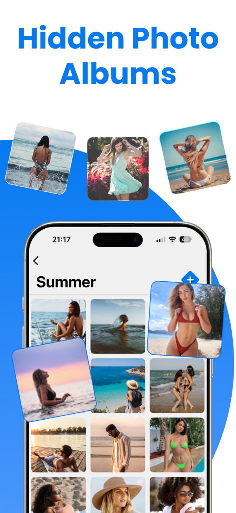 Hidden Folder - KYMS &  KYCALC - Smartphone screen displaying hidden photo albums and secured personal galleries.