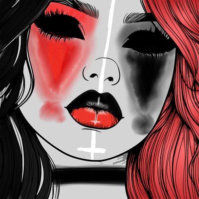 really realistic girl with lips