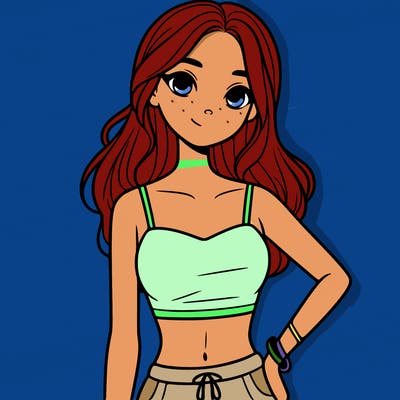 teen girl with crop top