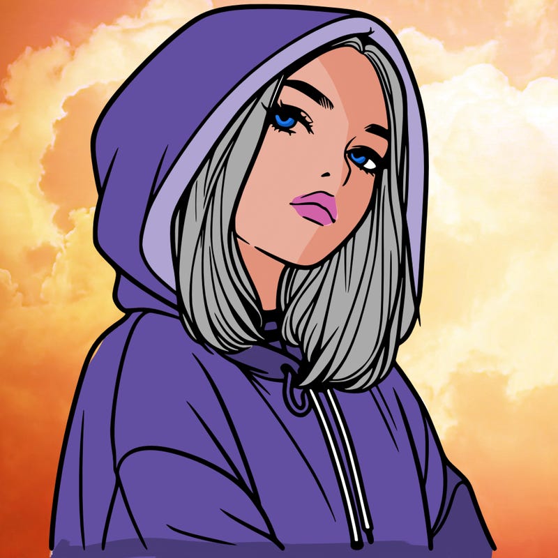 a realistic girl in a hoodie