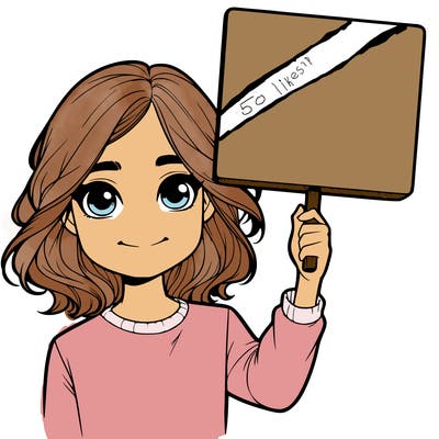 realistic girl holding up a sign