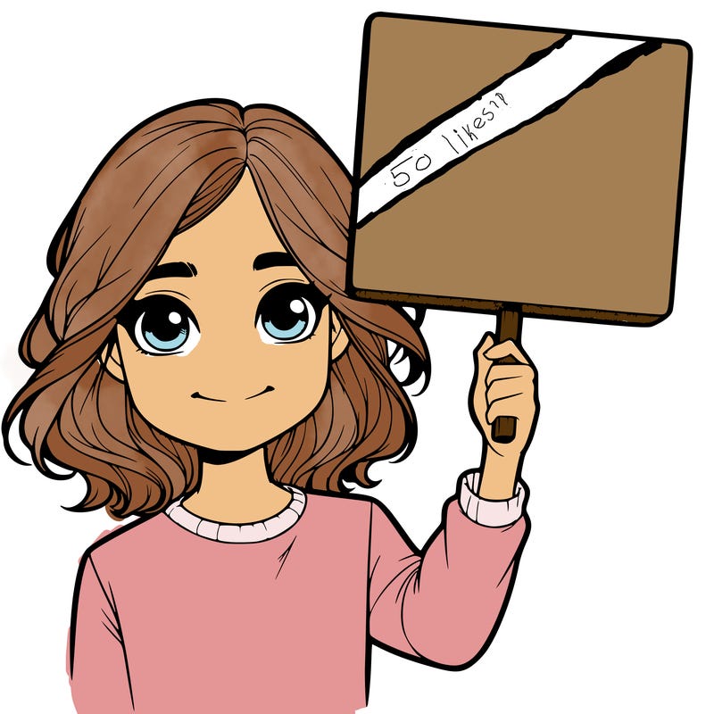 realistic girl holding up a sign