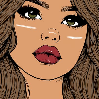 really realistic girl with lips